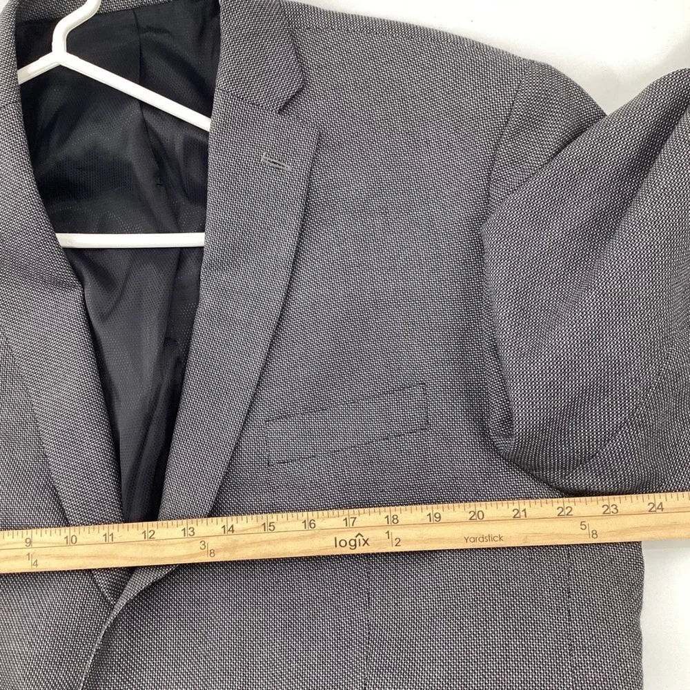 Michael Kors Mens Grey Textured Two Button Blazer Sport Coat 48L Macys Store‎